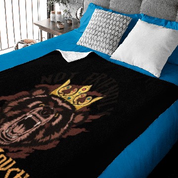 Discover Not Friendly Do Not Touch Bear Baby Blankets