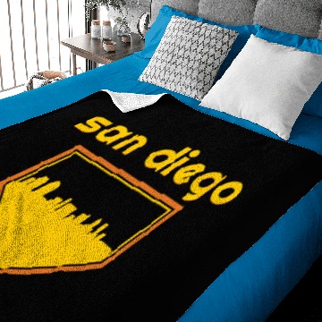 Discover San Diego Baseball Home Plate Vintage Sd Skyline Baby Blankets