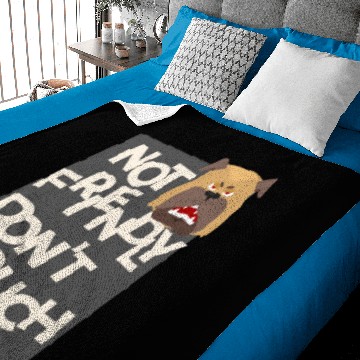 Discover Not Friendly Do Not Touch buldog Baby Blankets