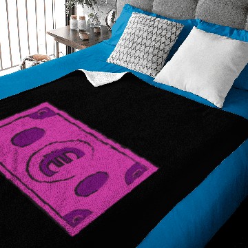 Discover Pink Euro Bill € Bank note Face Mask Bling Bling Baby Blankets