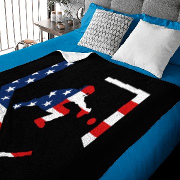 Discover American Flag Graphic Baseball Catcher Gear Baseba Baby Blankets