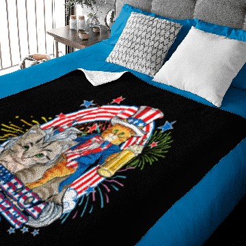 Discover Cat 4th of July Caticorn Unicorn Meow October 1943 Baby Blankets