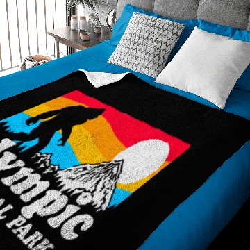 Discover Retro Olympic National Park Bigfoot Baby Blankets