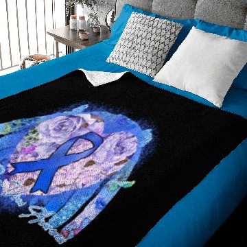 Discover Epstein-Barr Virus Awareness blue ribbon Baby Blankets