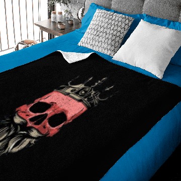 Discover Red skull king with beard Baby Blankets