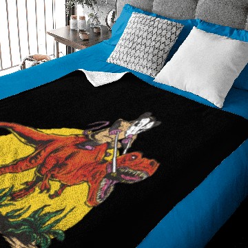 Discover Opossum riding-t-rex Baby Blankets