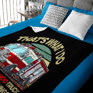 Discover Firefighter I Drive Wee Woo Truck Fireman Baby Blankets