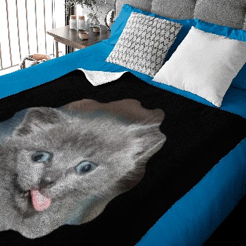 Discover Cute Goofy looking kitten Baby Blankets