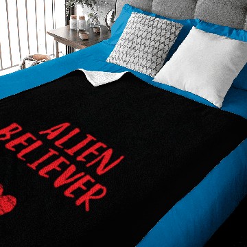 Discover Alien Believer Valentines Funny Red Heart Baby Blankets