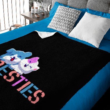 Discover Cute cat and dog best friends, besties Baby Blankets