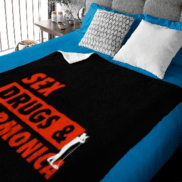 Discover Funny Harmonica Present Idea Baby Blankets