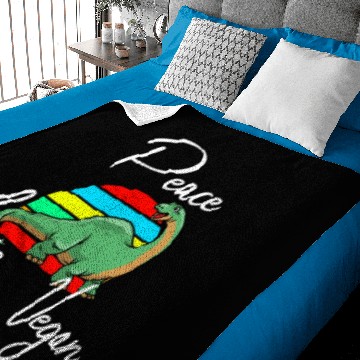 Discover Peace Love Vegan Brontosaurus Baby Blankets