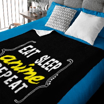 Discover Eat Sleep Anime Repeat Baby Blankets