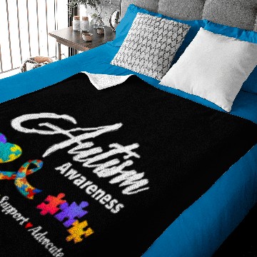 Discover Autism Autistic Awareness Puzzle Heart Warrior Baby Blankets