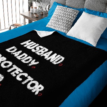 Discover HUSBAND DADDY PROTECTOR HERO Slim Fit Baby Blankets