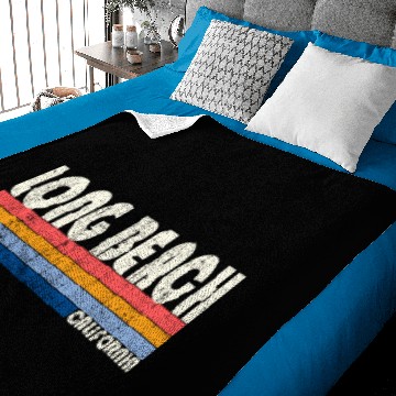 Discover Retro Vintage 70s 80s Style Long Beach, CA Baby Blankets