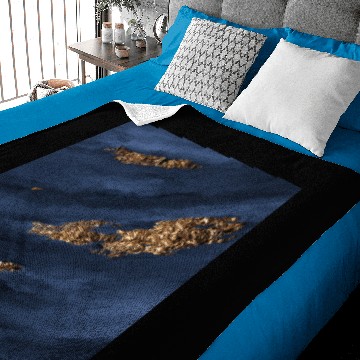 Discover Navy Blue Paint Brushstrokes Gold Foil Baby Blankets