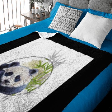 Discover Cute sweet panda with bamboo Baby Blankets
