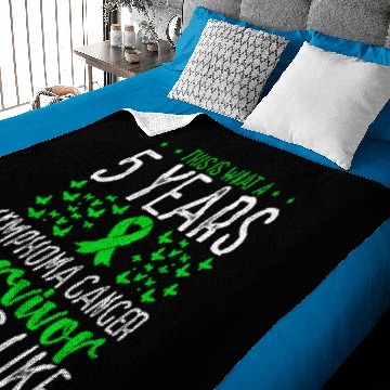 Discover 5 Years Lymphoma Cancer Survivor Cancer Ribbon Baby Blankets