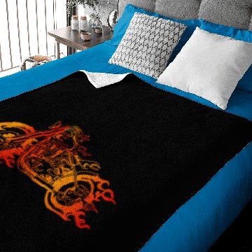 Discover Bruning Fire Bobber Motorcycle Chopper Biker Baby Blankets