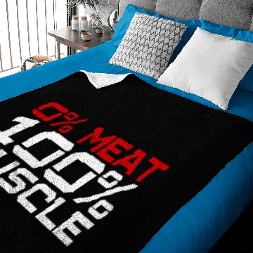 Discover 0% MEAT 100% MUSCLE | Vegan Bodybuilder Baby Blankets