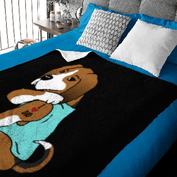Discover I Love Dad Basset Hound Baby Blankets