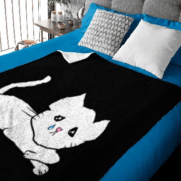Discover cat sad tear animal Baby Blankets
