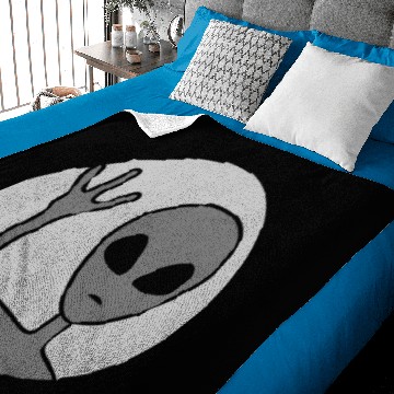 Discover Gray man circle alien Baby Blankets