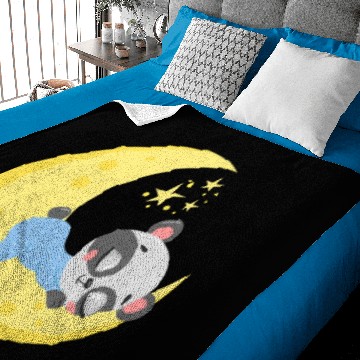 Discover cute panda sleeping in moon Baby Blankets