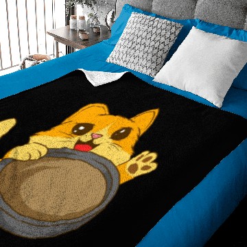 Discover Cute Cat waving from behind a coffee cup Baby Blankets