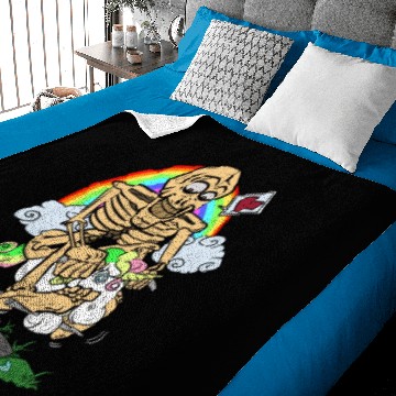 Discover Skeleton Riding Unicorn Christmas Baby Blankets