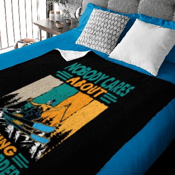 Discover Nobody Cares About Skiing Work Harder - Motivation Baby Blankets