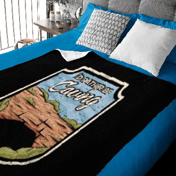 Discover I'd Rather Be Caving Exploring Hobby Caveman Baby Blankets