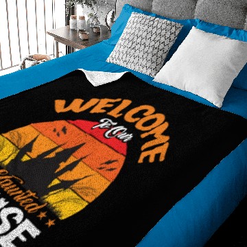 Discover Welcome To Our Haunted House Baby Blankets