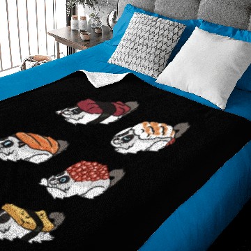 Discover Ragdoll Cat Japanese Sushi Baby Blankets