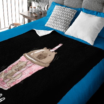 Discover Funny Boba Tea Capybara Bubble Milk Tea Kawaii Baby Blankets