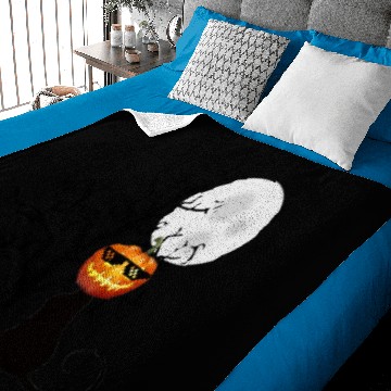 Discover black cat funny face pumpkin Baby Blankets