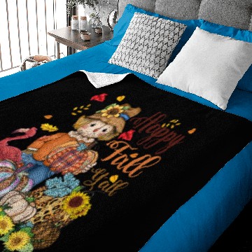 Discover Happy Fall Y'all Scarecrow Flamingo Pumpkins Baby Blankets