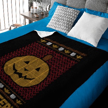 Discover Stitch Pattern Pumpkin Creature Creepy Halloween Baby Blankets