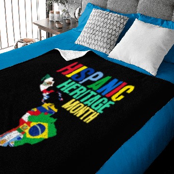 Discover Hispanic Heritage Month Latin Countries Map Flags Baby Blankets