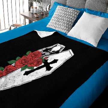 Discover Skeleton Roses Coffin Baby Blankets