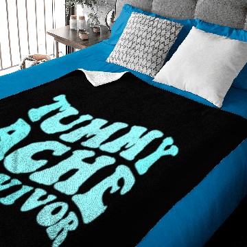 Discover Tummy Ache Survivor Stomachache Funny Tummy Ache Baby Blankets