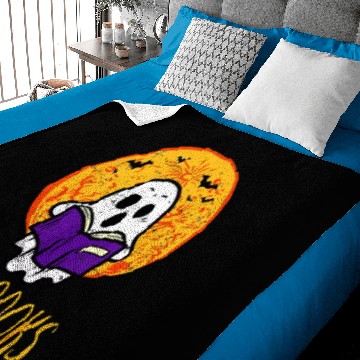 Discover Cute Ghost Book Reading Teacher School Funny Hallo Baby Blankets