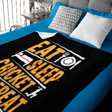Discover Eat Sleep Cricket Repeat - Playing Cricket Player Baby Blankets