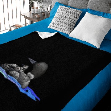 Discover Loon with two babies Baby Blankets