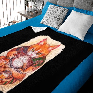 Discover Grumpy Yakuza Cat Baby Blankets