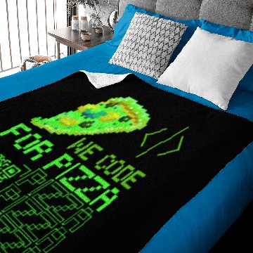 Discover we code for pizza funny programming meme Baby Blankets