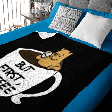 Discover But First Coffee Yorkshire Terrier Baby Blankets