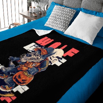 Discover Black Beige Navy Illustrated Werewolf Baby Blankets