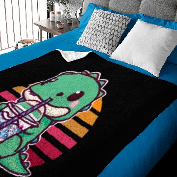 Discover Dinosaur drinks bubble tea Baby Blankets